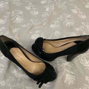 Black peep toe platforms